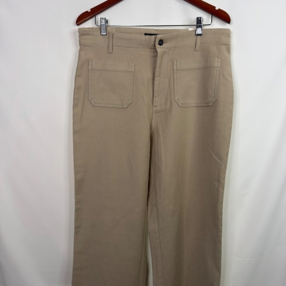 Flag & Anthem High Rise Crop Pants Womens 14/32 Tan Khaki‎ NWT - Picture 3 of 10
